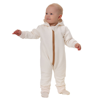 Комбинезон из футера с ушками Luxury Baby РП-140-16 молочный 1